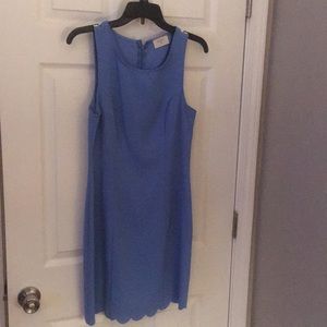 Blue Scalloped Shift Dress